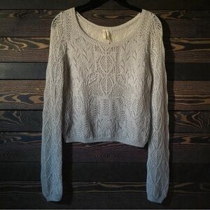 Nordstrom Frenchi Gray Open Knit Sweater | Size Medium